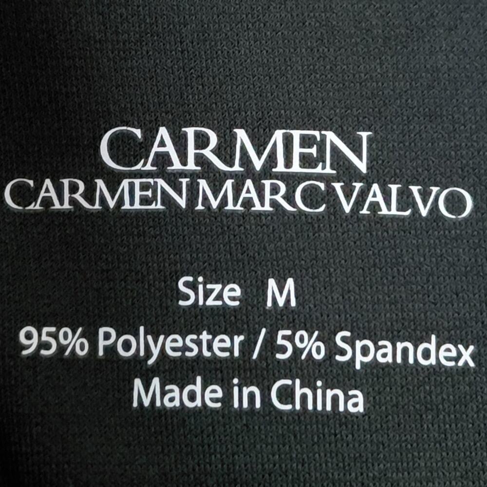 Carmen Marc Valvo Polyester Blend Black Lightweight Top Women Size M - Picture 4 of 11